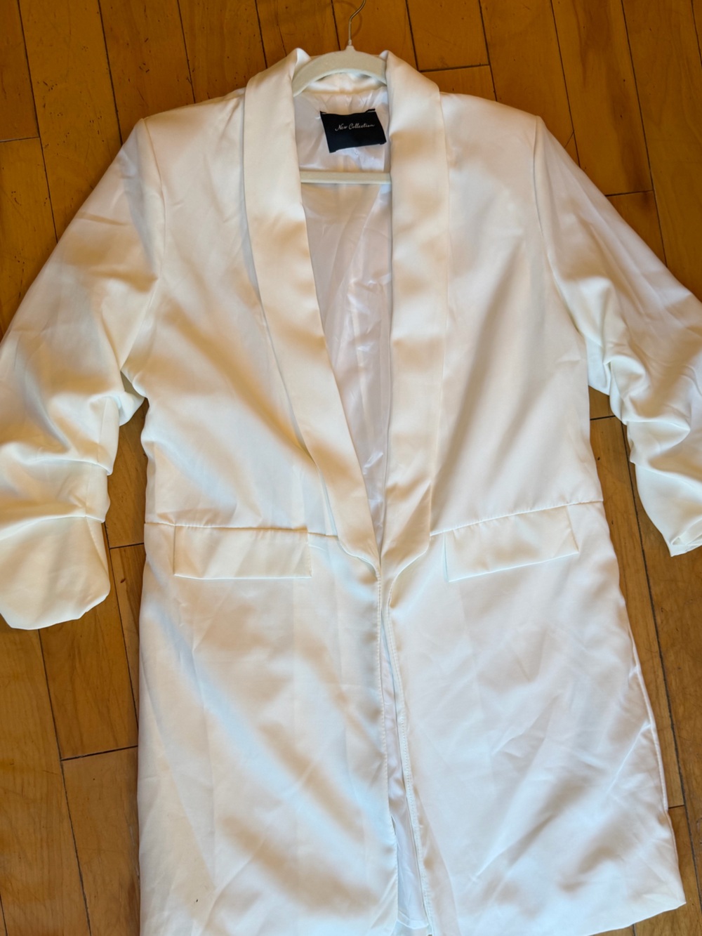 White Longline Tailored Jumpsuit Blazer